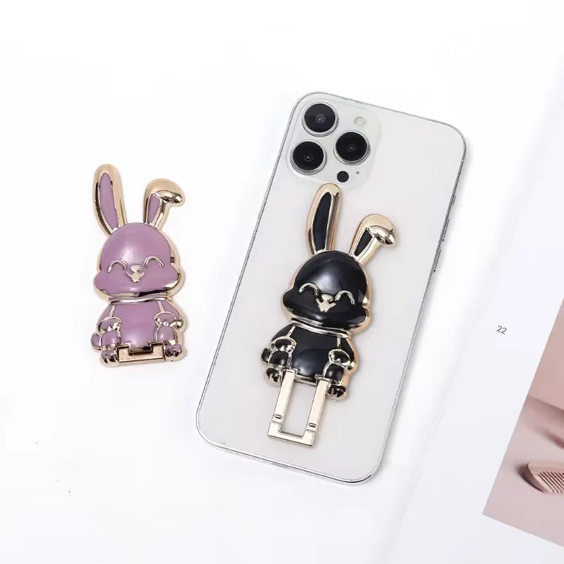 Cute Bunny Finger Ring Phone Holder!  Cute Rabbit Phone Stand Foldable Buckle Support Frame