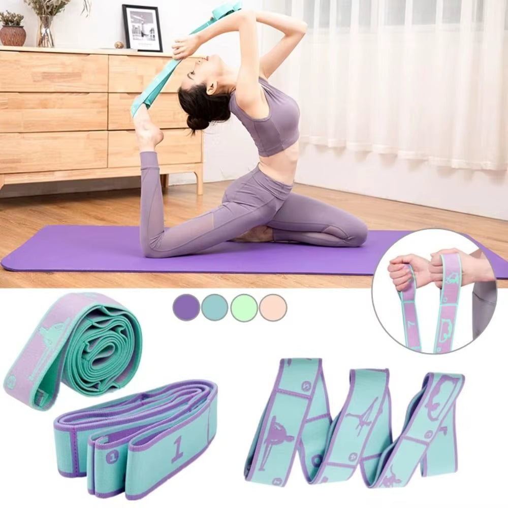 Yoga Stretching Belt Dance Stretching Band Elastic Yoga Resistance Bands Home Pilates Exercise Pull Strap Belt Fitness Sport