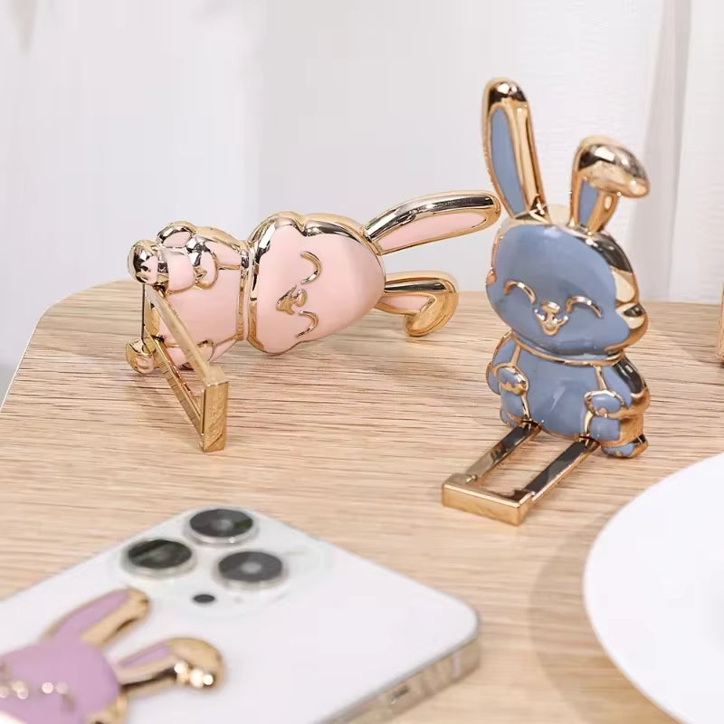 Cute Bunny Finger Ring Phone Holder!  Cute Rabbit Phone Stand Foldable Buckle Support Frame