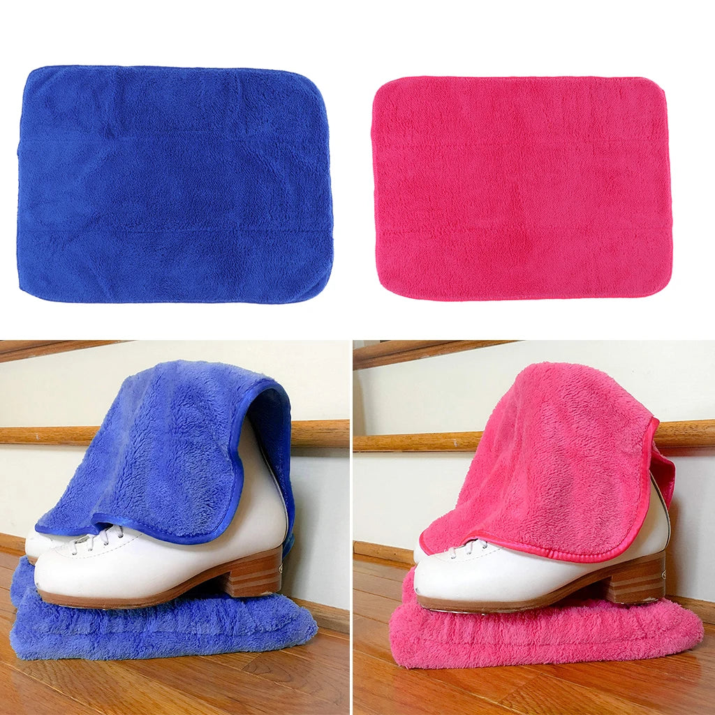 Quick Drying Terry Cloth Skate Blade Soaker Covers and One Skate Towel 