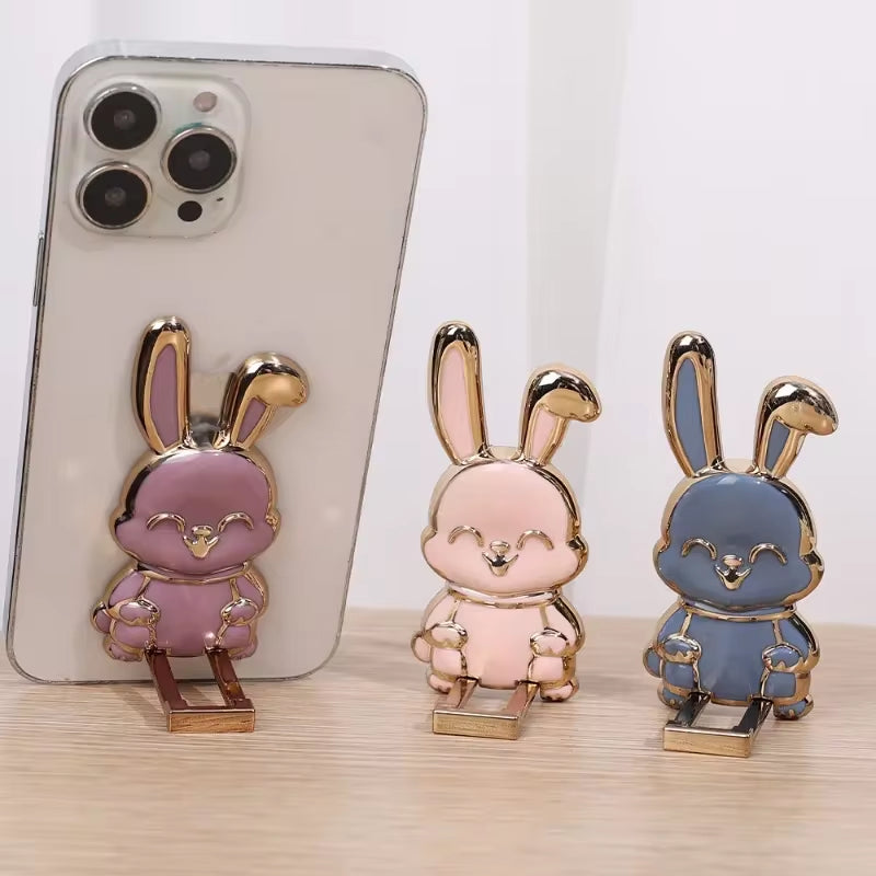 Cute Bunny Finger Ring Phone Holder!  Cute Rabbit Phone Stand Foldable Buckle Support Frame